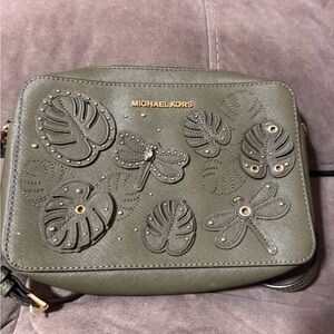Michael Kors embellished green crossbody